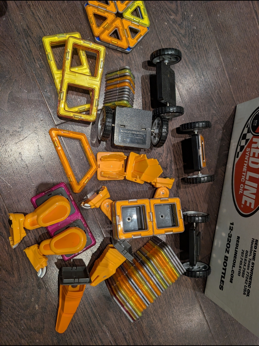 Magformers Magnetic Building Toy Set - Orange and Yellow Construction Pieces